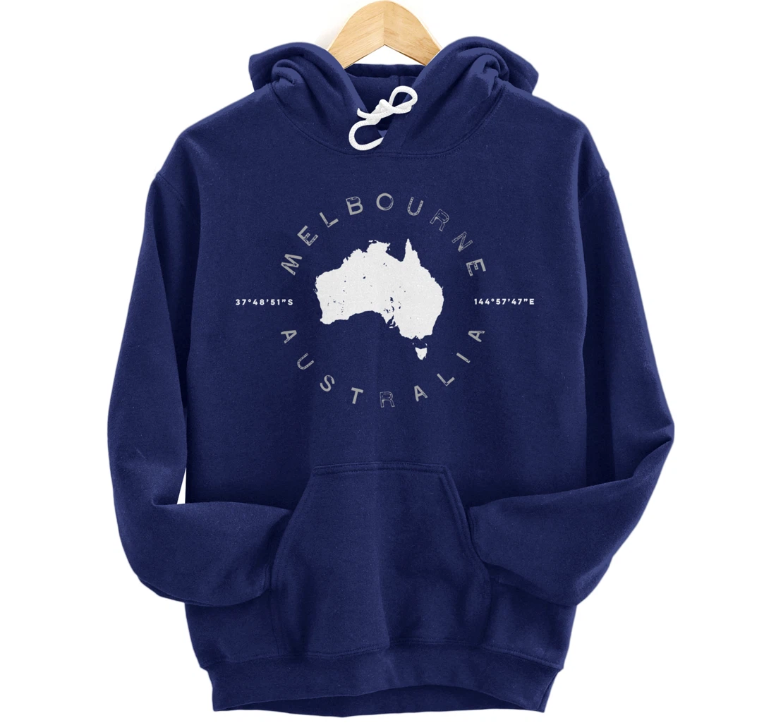 Melbourne Australia Retro Vintage Graphic Pullover Hoodie