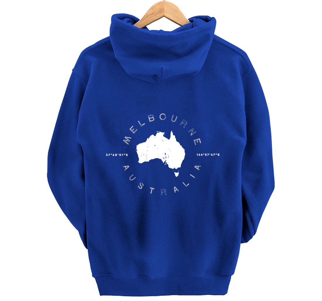 Melbourne Australia Retro Vintage Graphic Pullover Hoodie