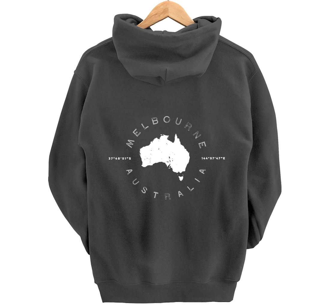 Melbourne Australia Retro Vintage Graphic Pullover Hoodie
