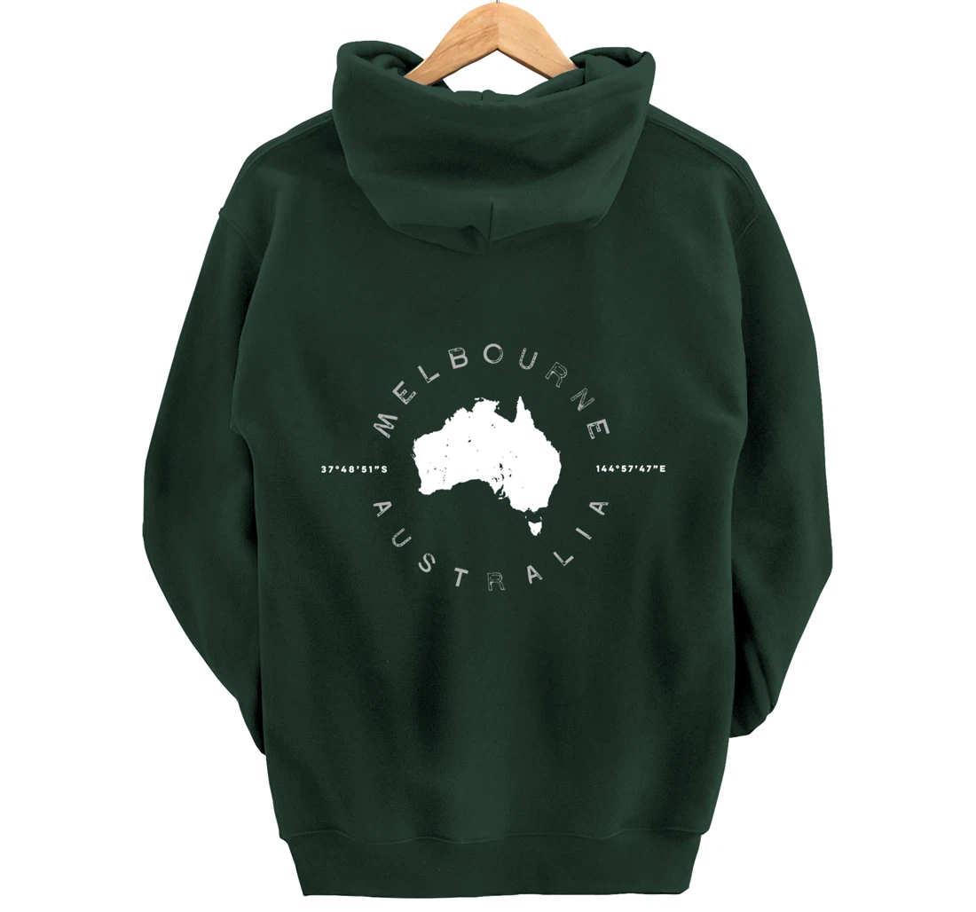 Melbourne Australia Retro Vintage Graphic Pullover Hoodie