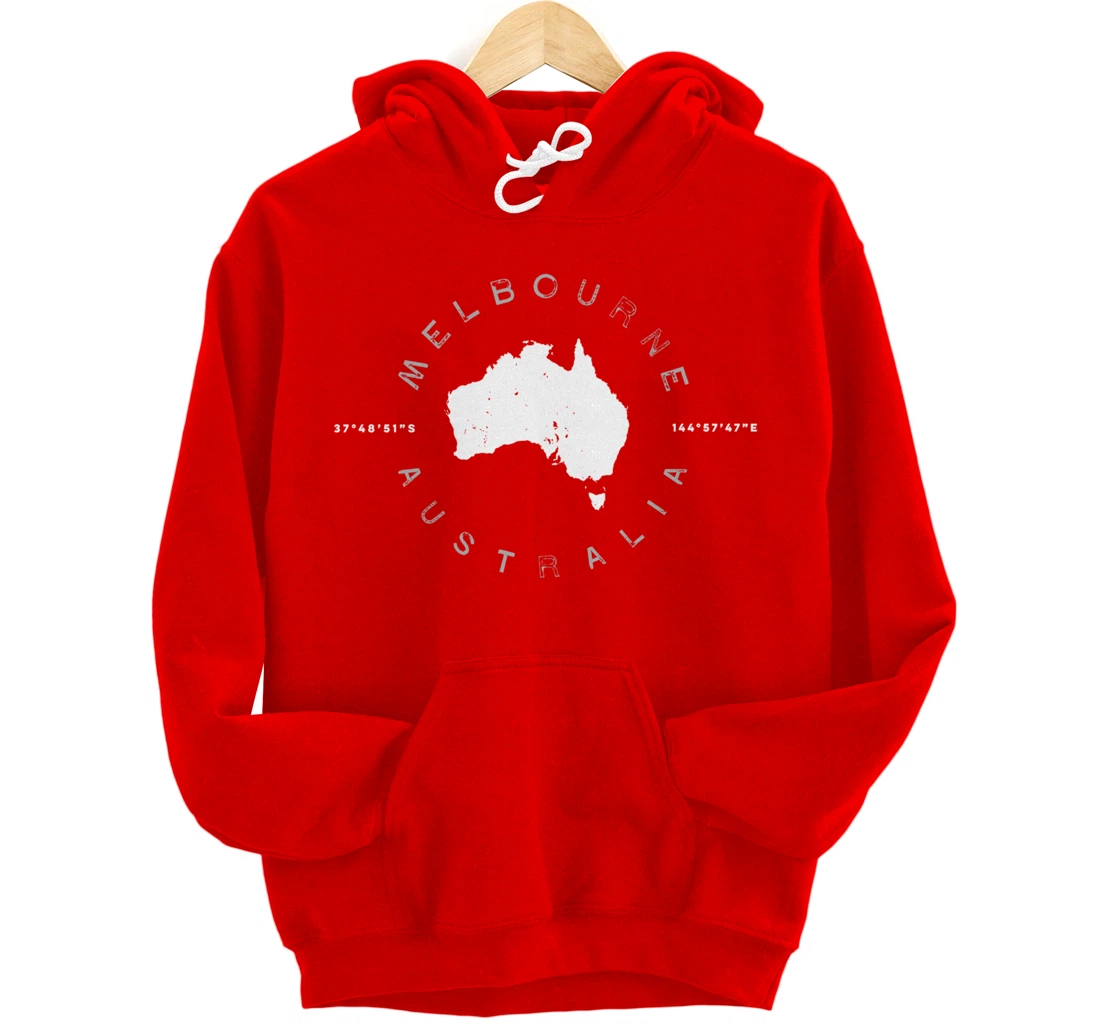 Melbourne Australia Retro Vintage Graphic Pullover Hoodie