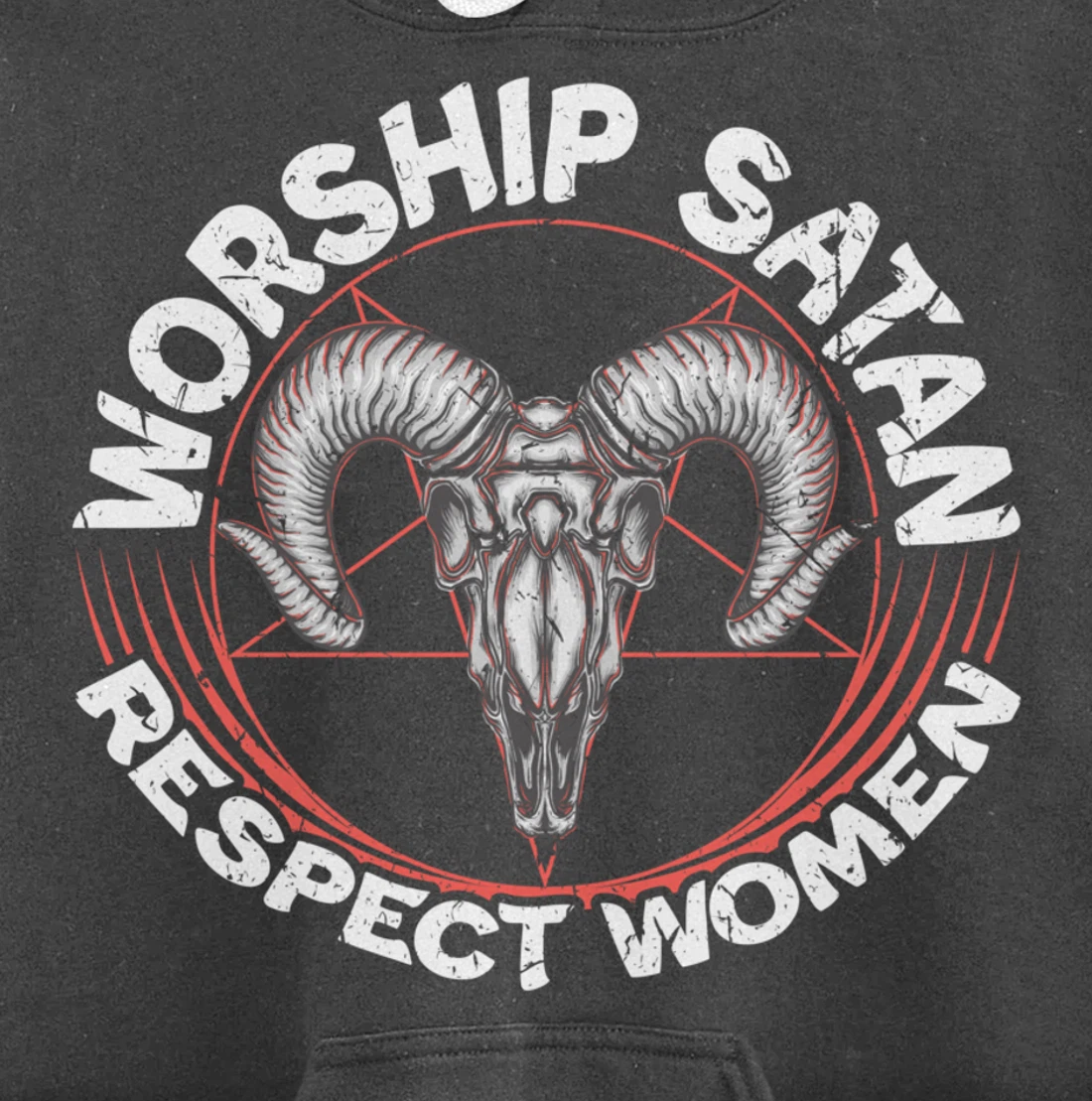 Worship Satan Respect Women Feminist Satanist Satanic Pullover Hoodie