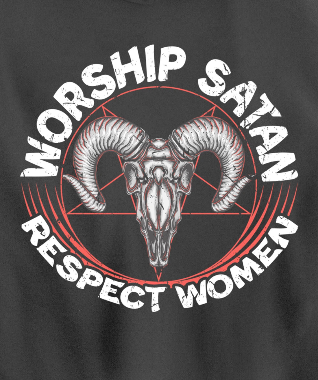 Worship Satan Respect Women Feminist Satanist Satanic Pullover Hoodie