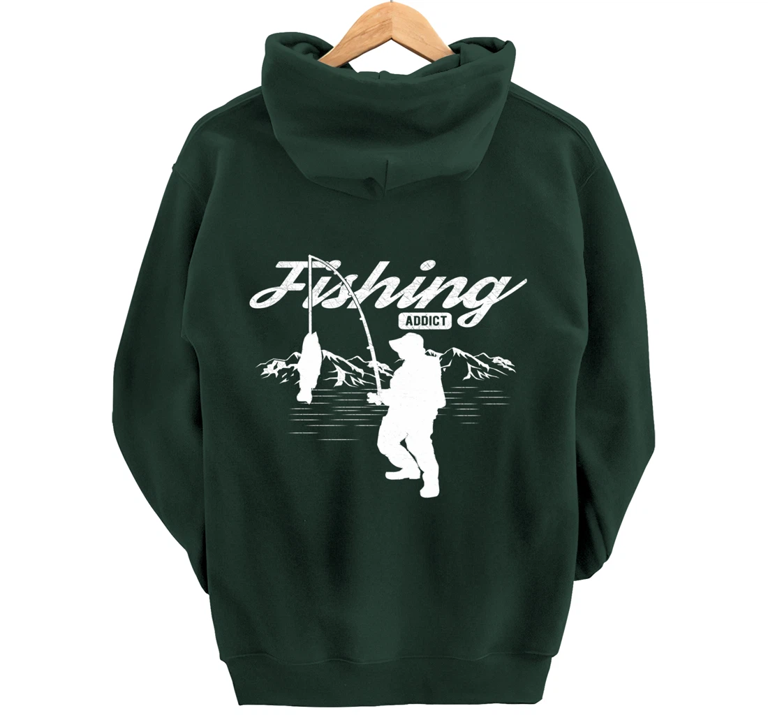 Mens Fishing Graphic Funny Fisherman Gift Fishing For Men Pullover Hoodie