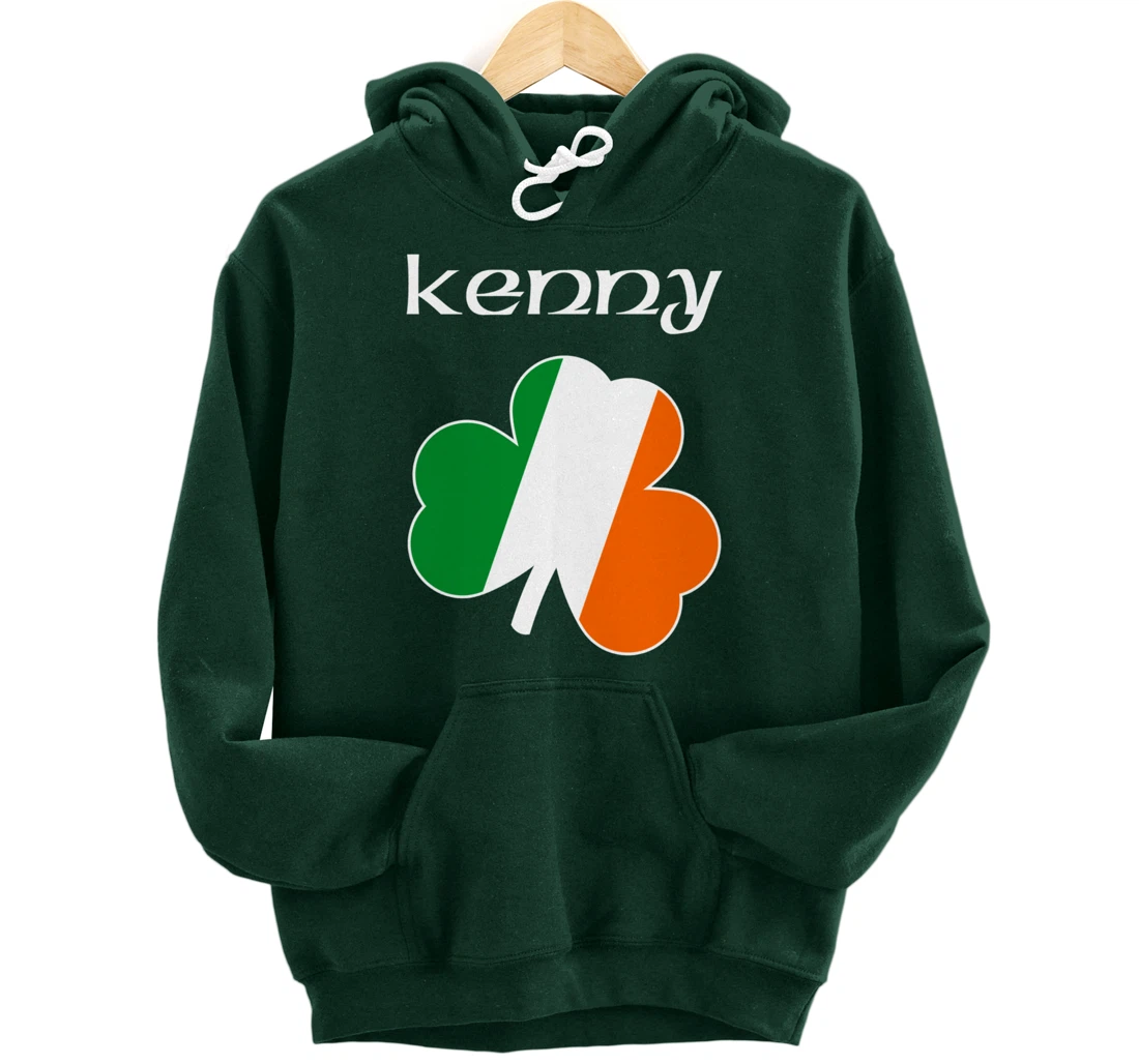 Kenny Irish Last Name Gift Ireland Flag Shamrock Surname Pullover Hoodie