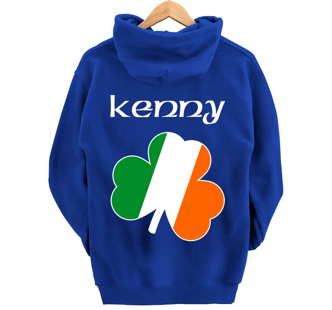 Kenny Irish Last Name Gift Ireland Flag Shamrock Surname Pullover Hoodie