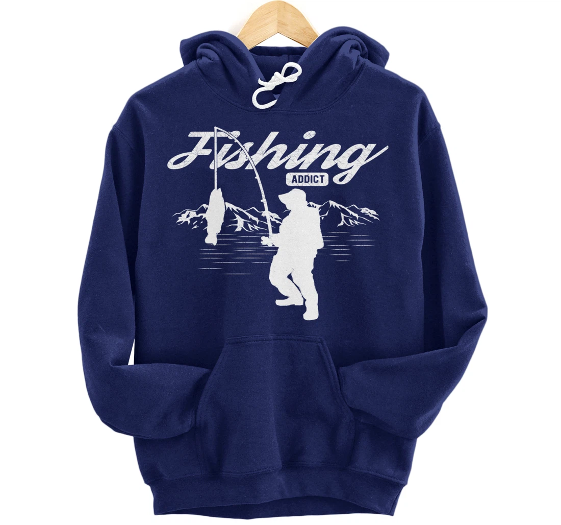 Mens Fishing Graphic Funny Fisherman Gift Fishing For Men Pullover Hoodie