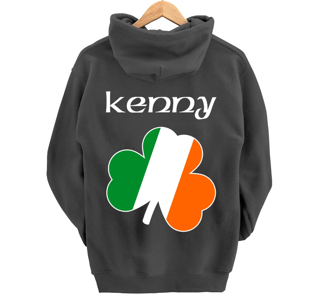 Kenny Irish Last Name Gift Ireland Flag Shamrock Surname Pullover Hoodie