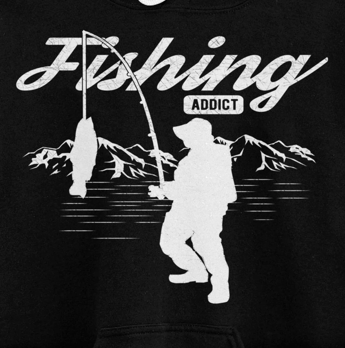 Mens Fishing Graphic Funny Fisherman Gift Fishing For Men Pullover Hoodie