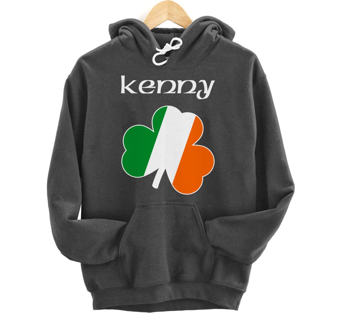 Kenny Irish Last Name Gift Ireland Flag Shamrock Surname Pullover Hoodie