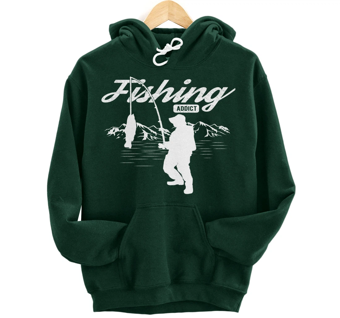Mens Fishing Graphic Funny Fisherman Gift Fishing For Men Pullover Hoodie