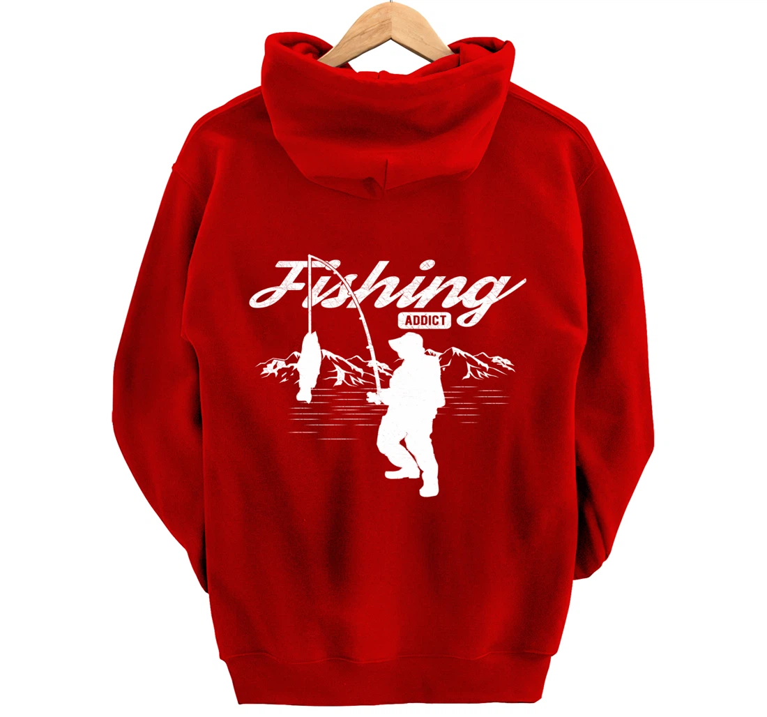 Mens Fishing Graphic Funny Fisherman Gift Fishing For Men Pullover Hoodie