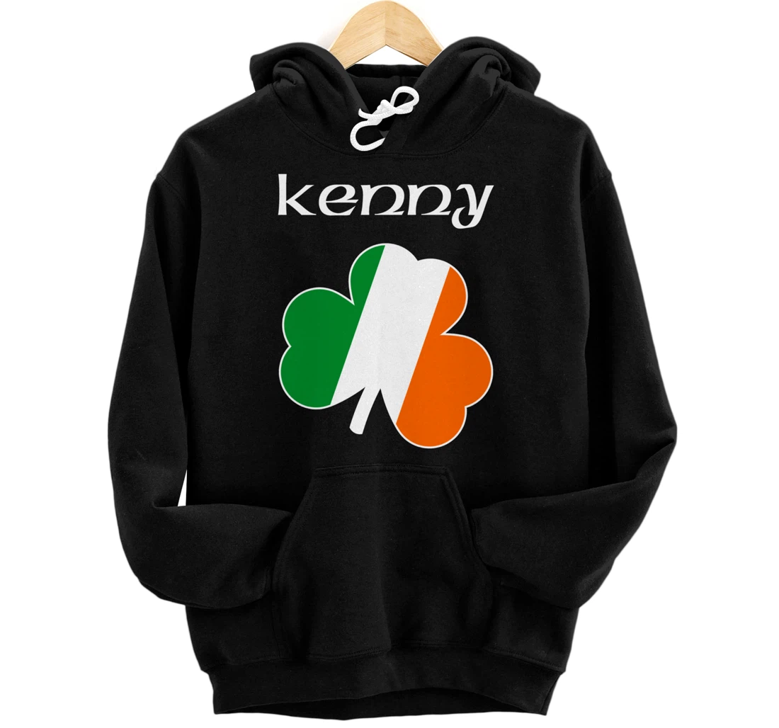 Kenny Irish Last Name Gift Ireland Flag Shamrock Surname Pullover Hoodie