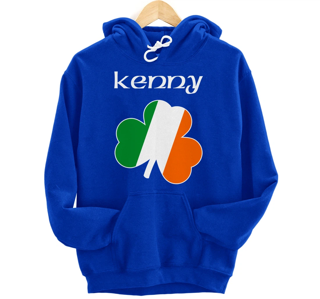 Kenny Irish Last Name Gift Ireland Flag Shamrock Surname Pullover Hoodie