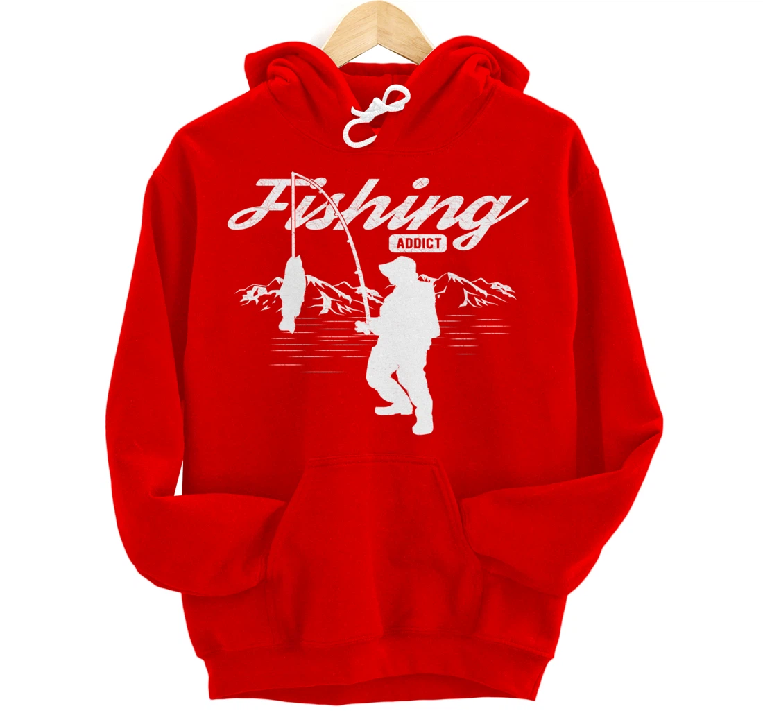 Mens Fishing Graphic Funny Fisherman Gift Fishing For Men Pullover Hoodie