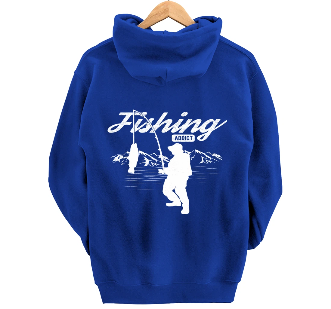 Mens Fishing Graphic Funny Fisherman Gift Fishing For Men Pullover Hoodie