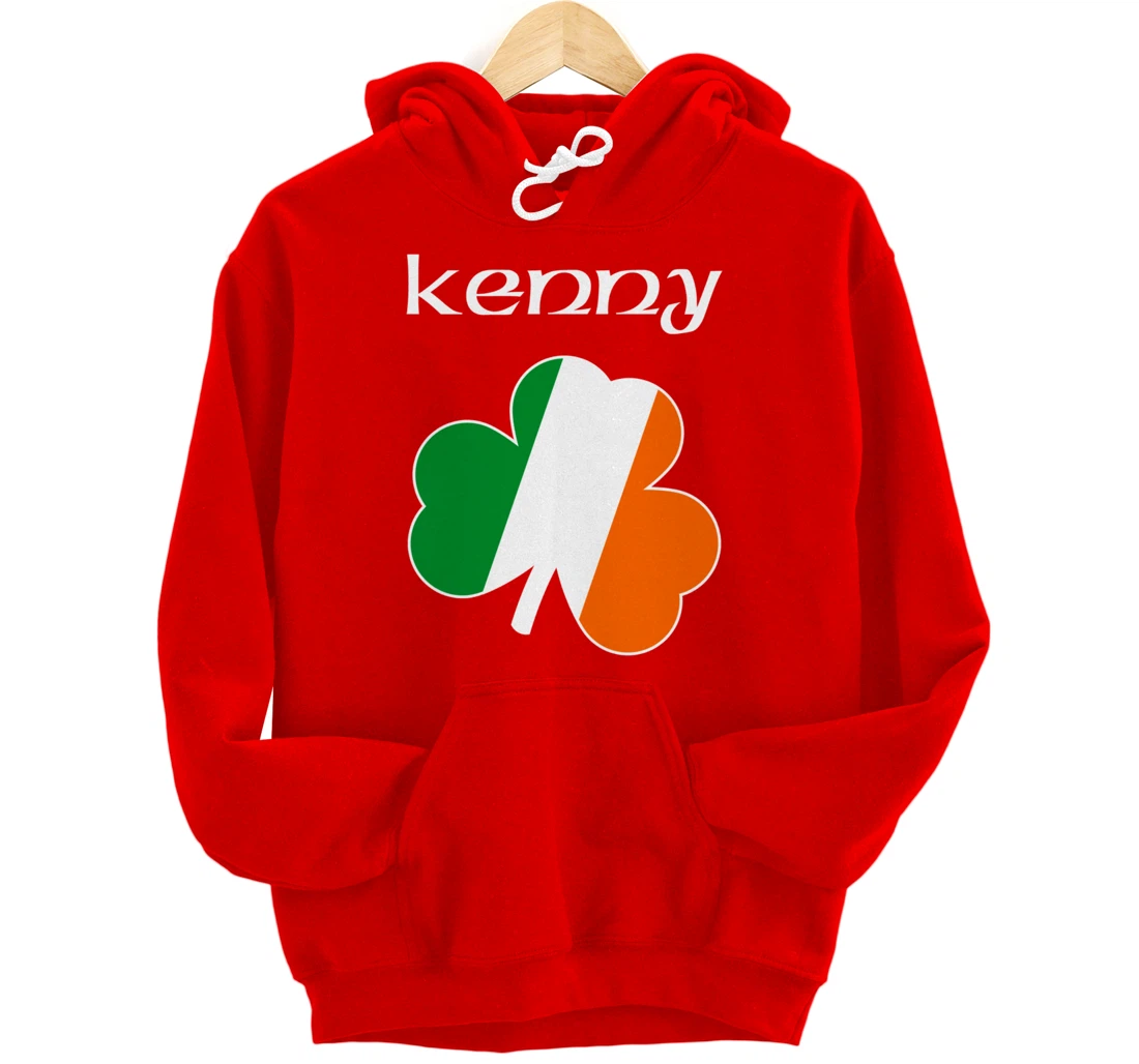 Kenny Irish Last Name Gift Ireland Flag Shamrock Surname Pullover Hoodie