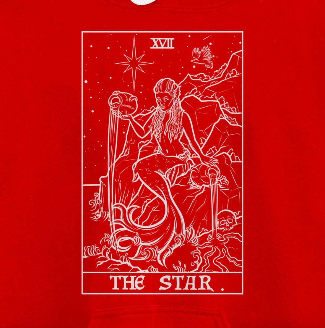 The Star Tarot Card Siren Mermaid Gothic Witch Back Print Pullover Hoodie