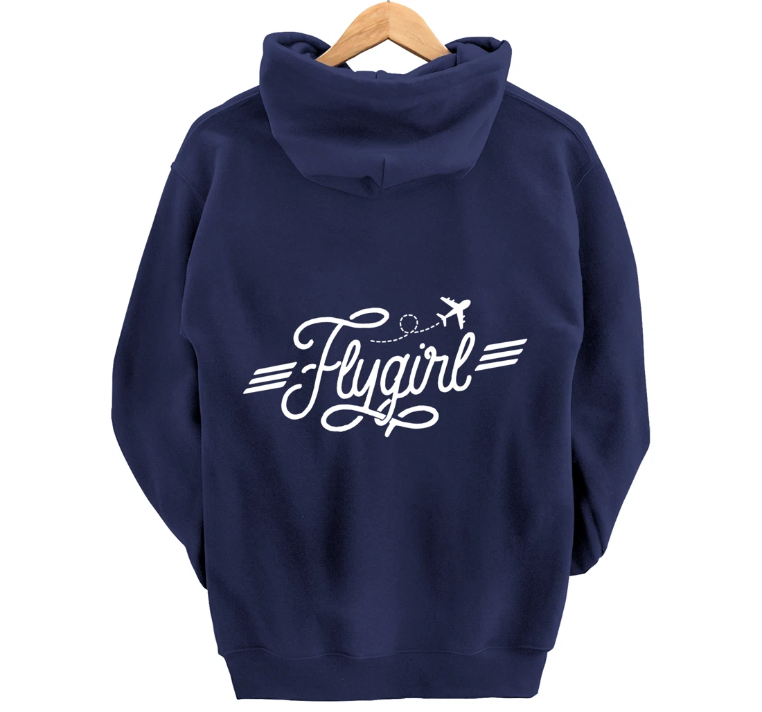 Flygirl Vintage Aviation Shirt Pilot Gift Flight Attendant Pullover Hoodie