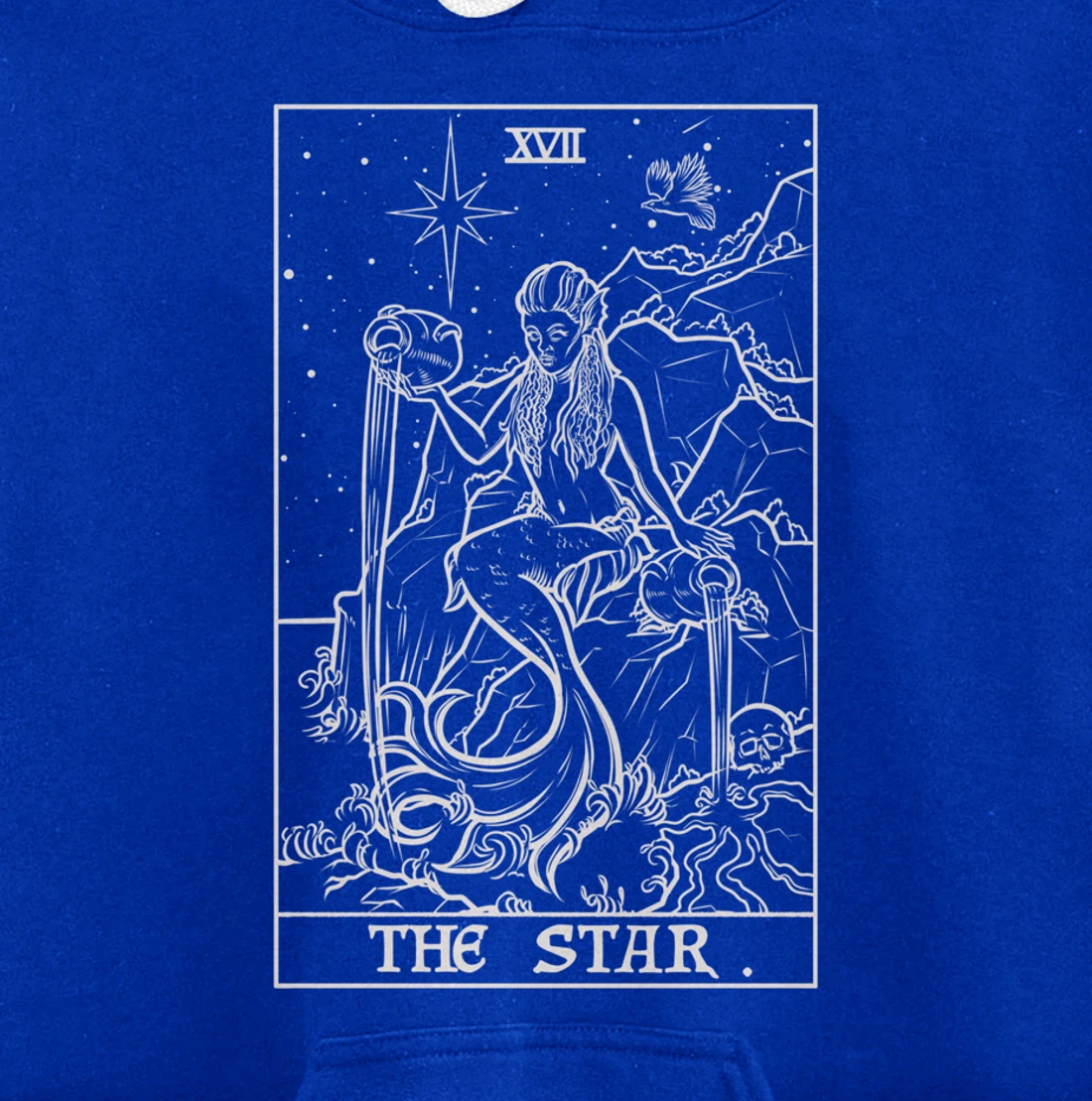 The Star Tarot Card Siren Mermaid Gothic Witch Back Print Pullover Hoodie