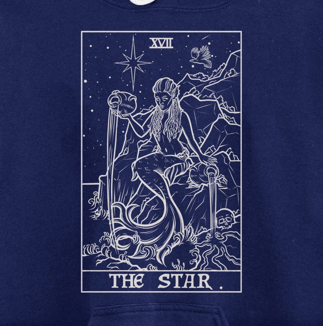 The Star Tarot Card Siren Mermaid Gothic Witch Back Print Pullover Hoodie
