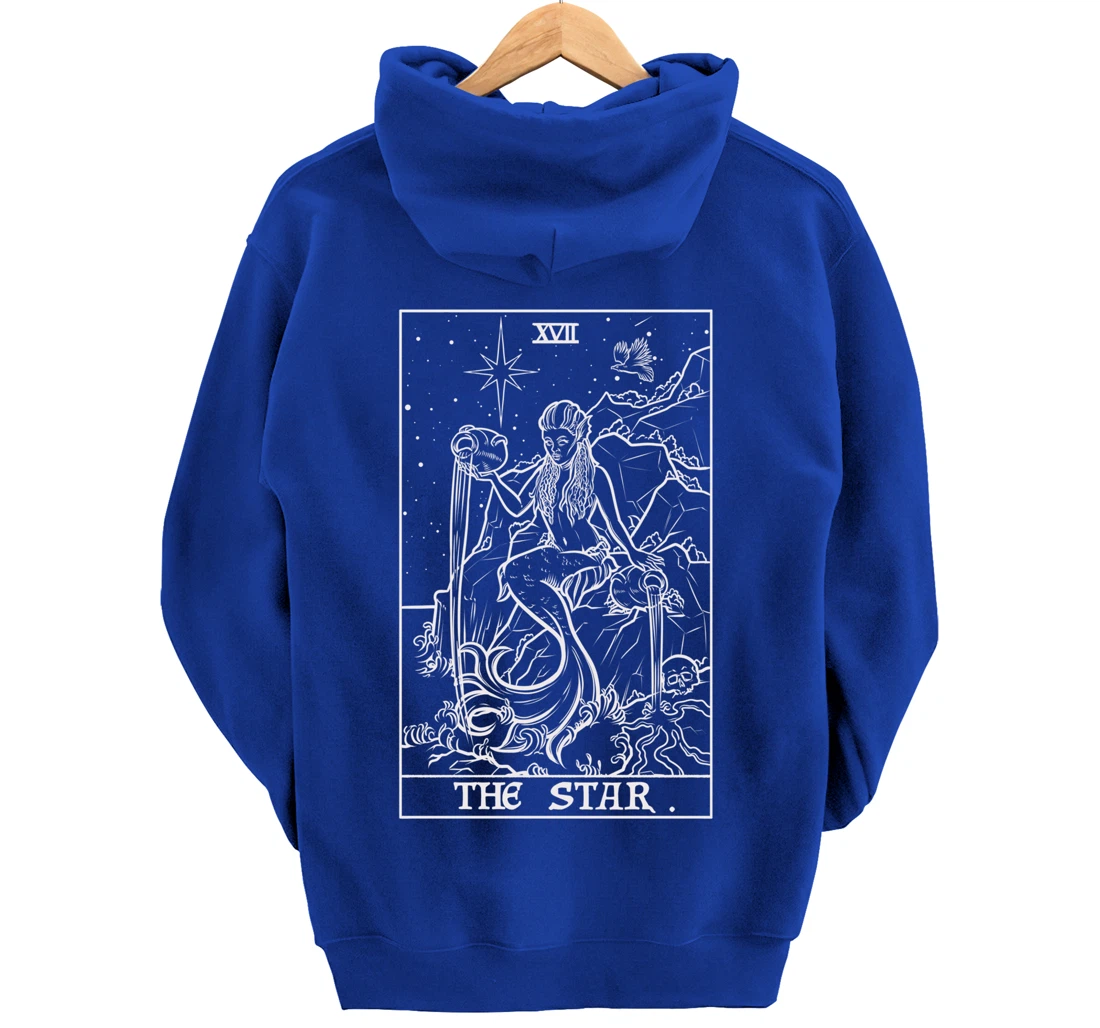 The Star Tarot Card Siren Mermaid Gothic Witch Back Print Pullover Hoodie