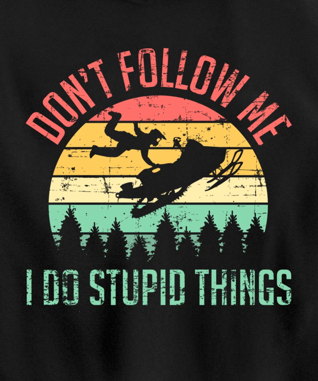 Don't Follow Me I Do Stupid Things Skiing Ski Snowmobile Pullover Hoodie