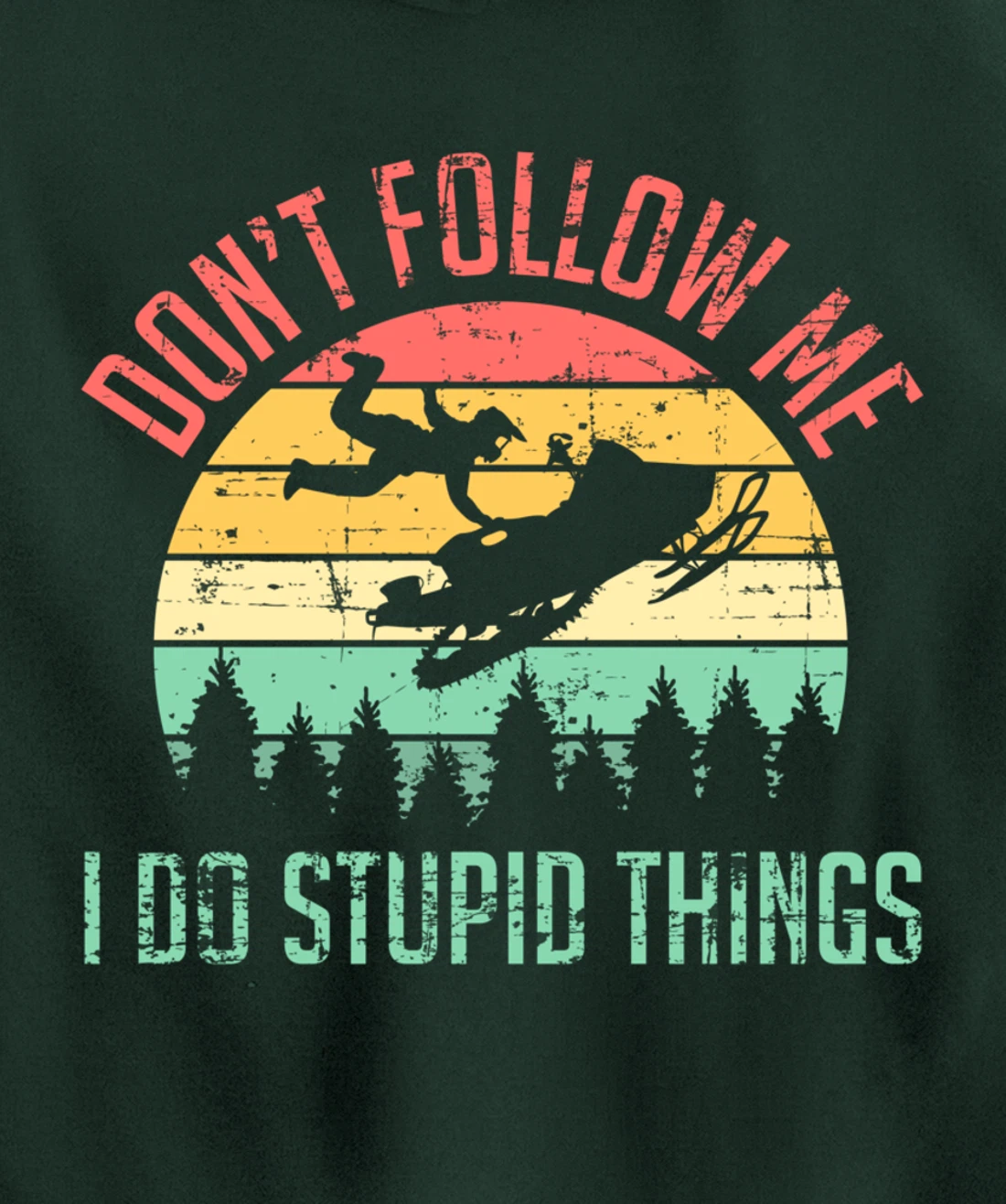 Don't Follow Me I Do Stupid Things Skiing Ski Snowmobile Pullover Hoodie