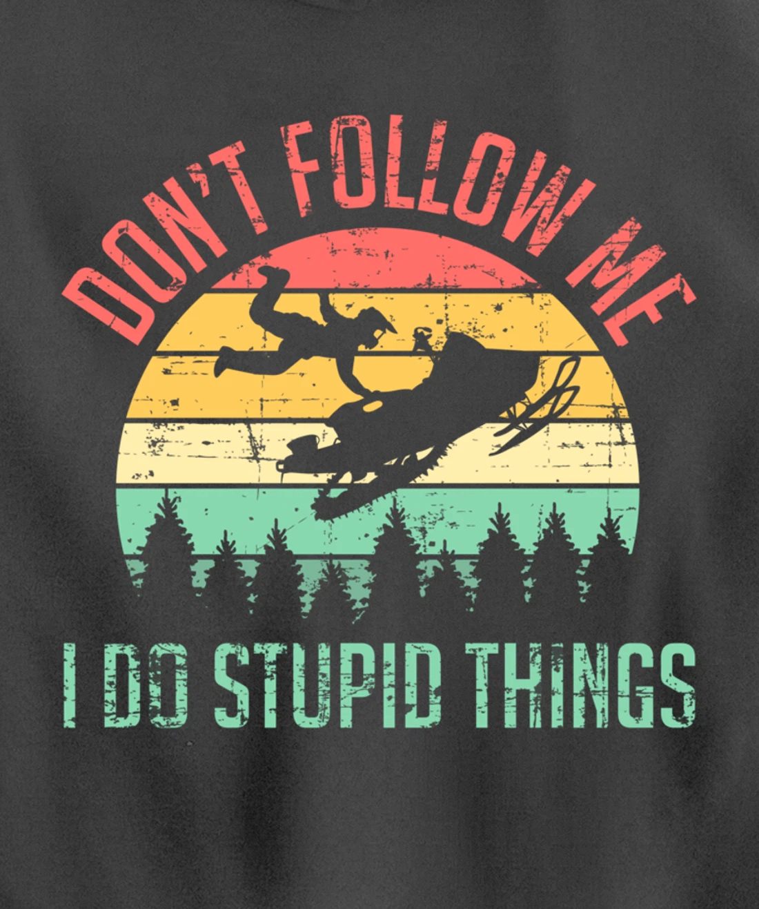 Don't Follow Me I Do Stupid Things Skiing Ski Snowmobile Pullover Hoodie