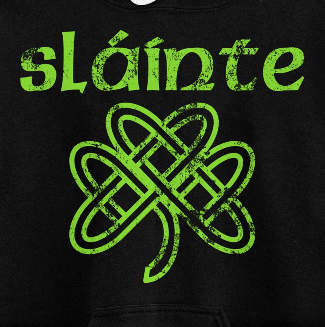 Vintage Slainte Cute Cheers Good Health Fun St Patricks Day Pullover Hoodie