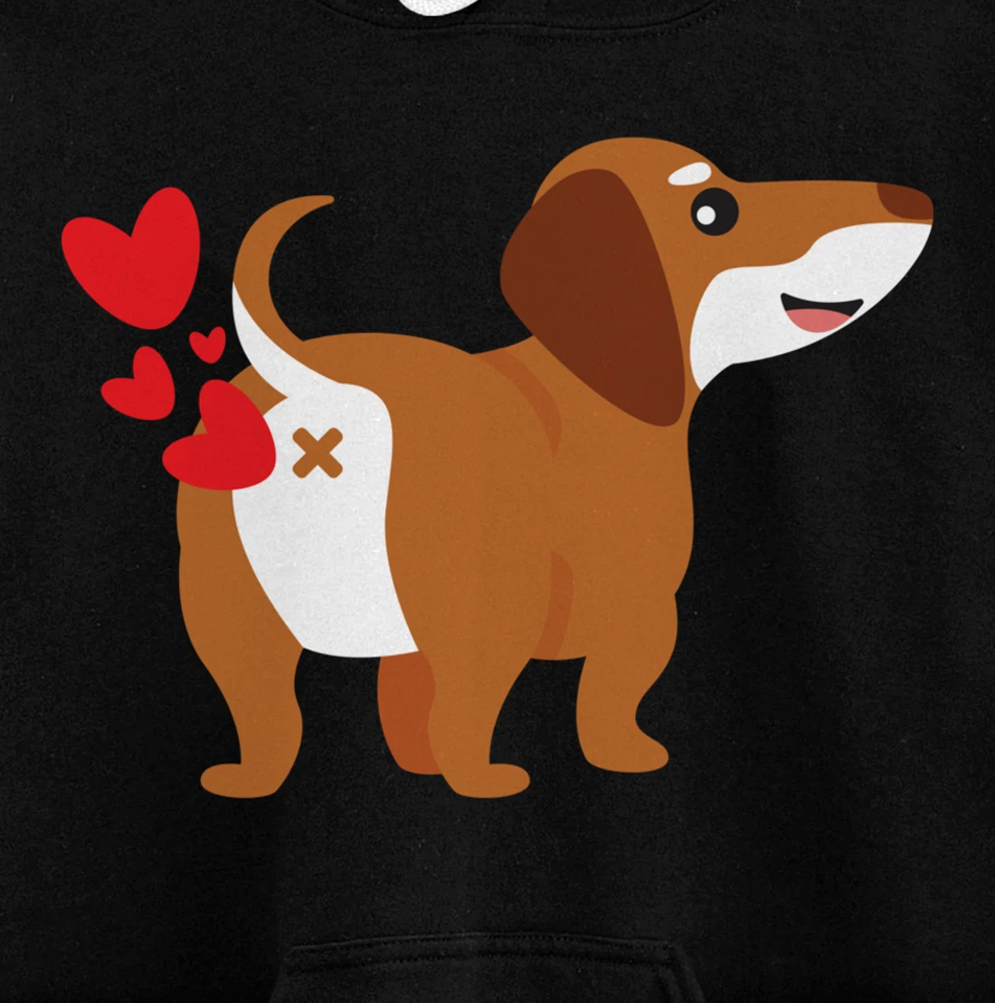 Dachshund Hearts Funny Cute Valentines Day Gift Pullover Hoodie