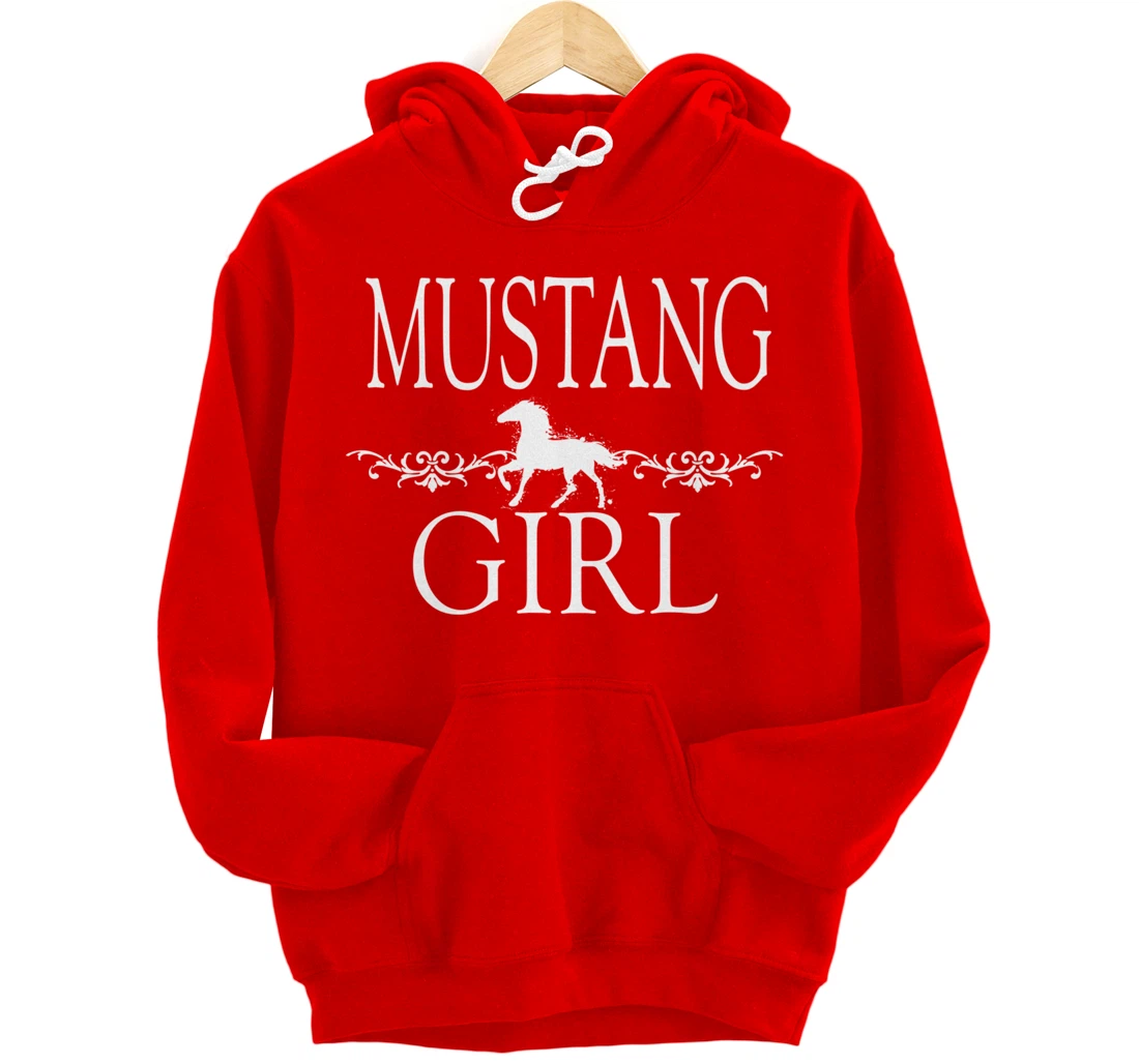 Mustang Girl Horse Pullover Hoodie