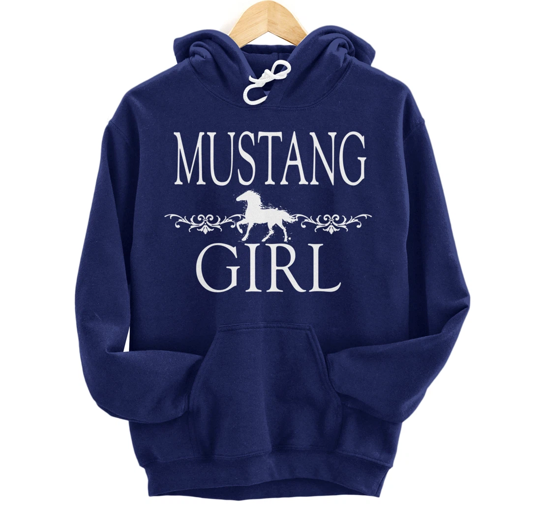Mustang Girl Horse Pullover Hoodie