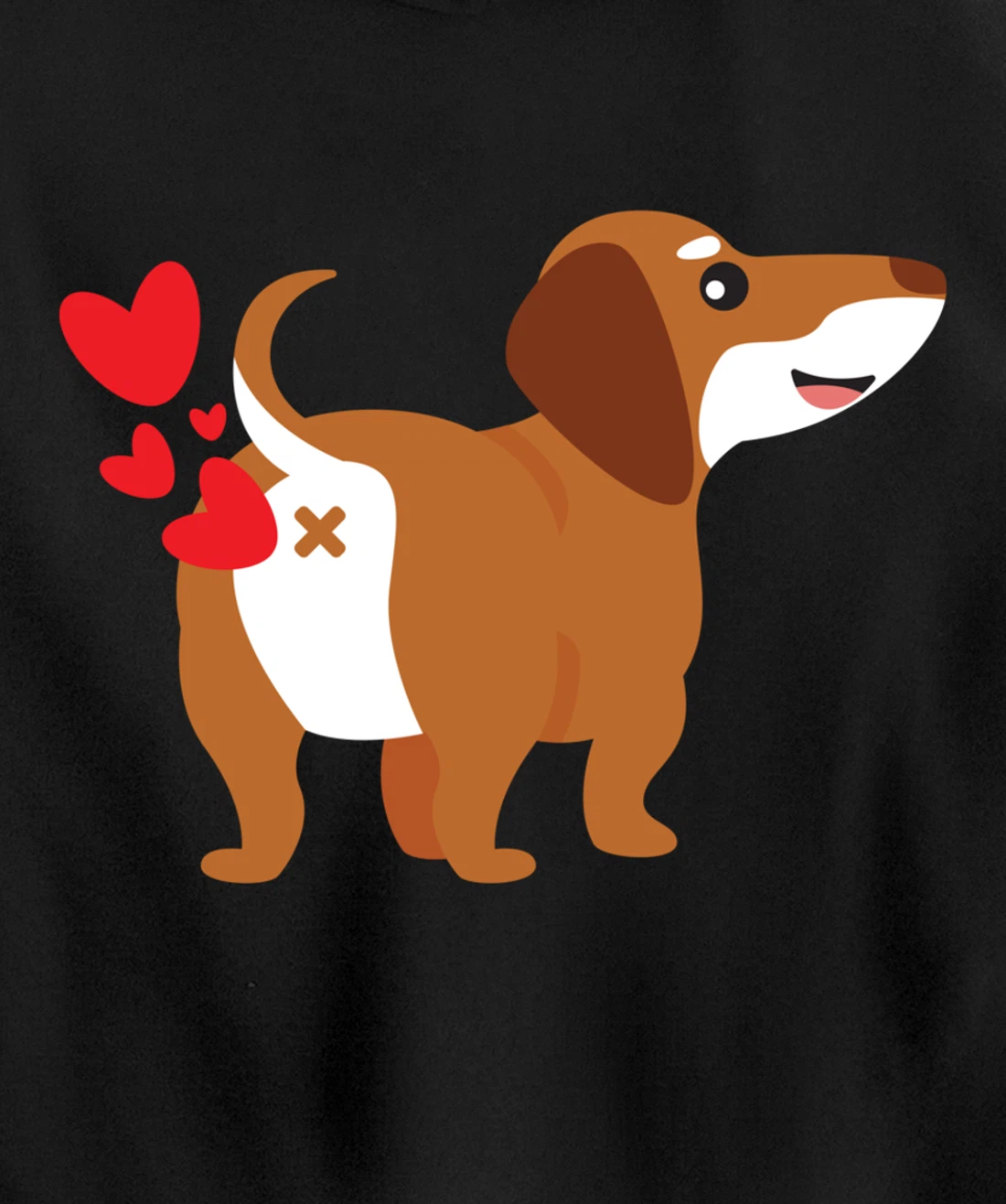 Dachshund Hearts Funny Cute Valentines Day Gift Pullover Hoodie