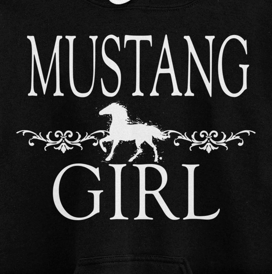 Mustang Girl Horse Pullover Hoodie