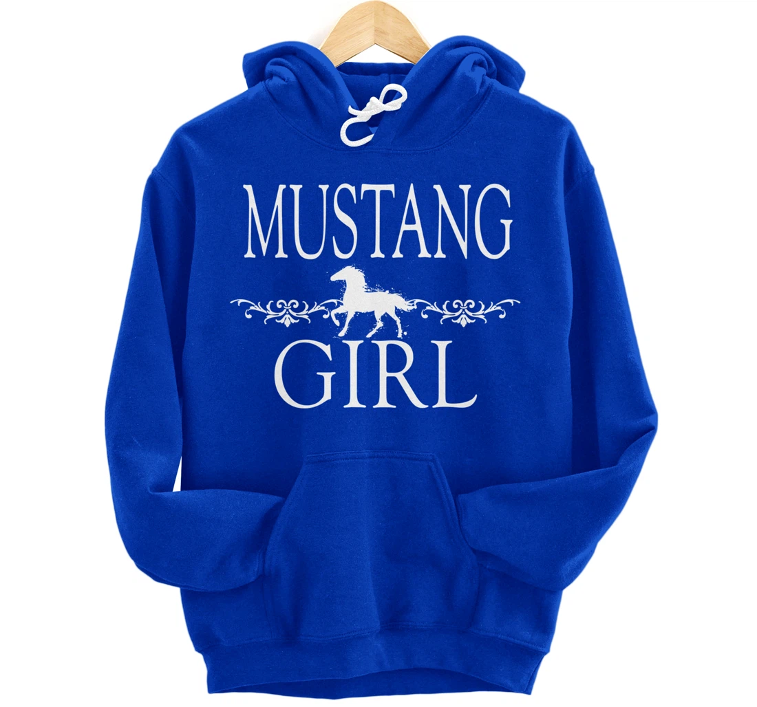 Mustang Girl Horse Pullover Hoodie