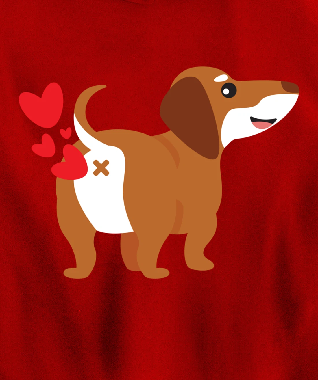 Dachshund Hearts Funny Cute Valentines Day Gift Pullover Hoodie