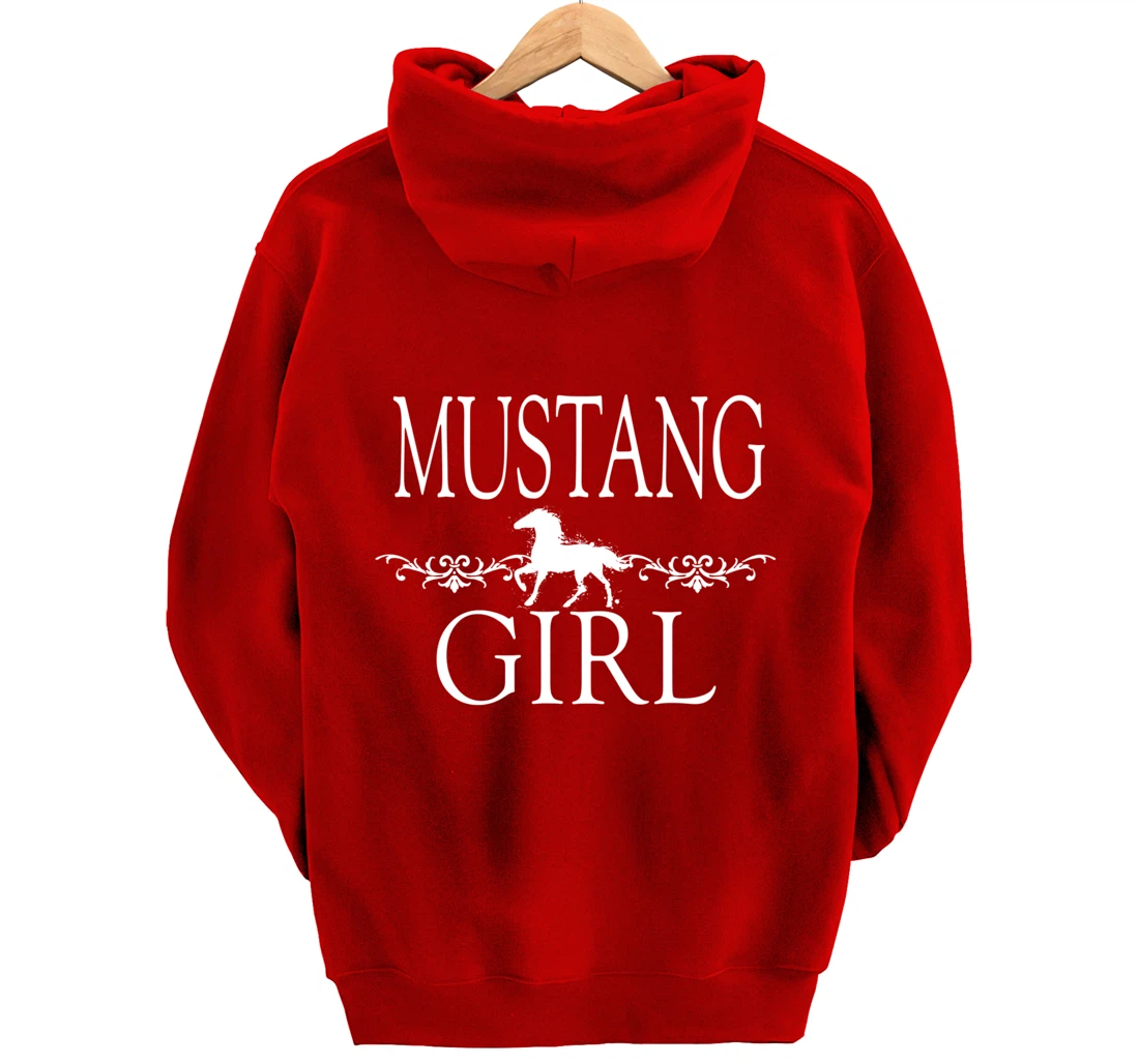 Mustang Girl Horse Pullover Hoodie