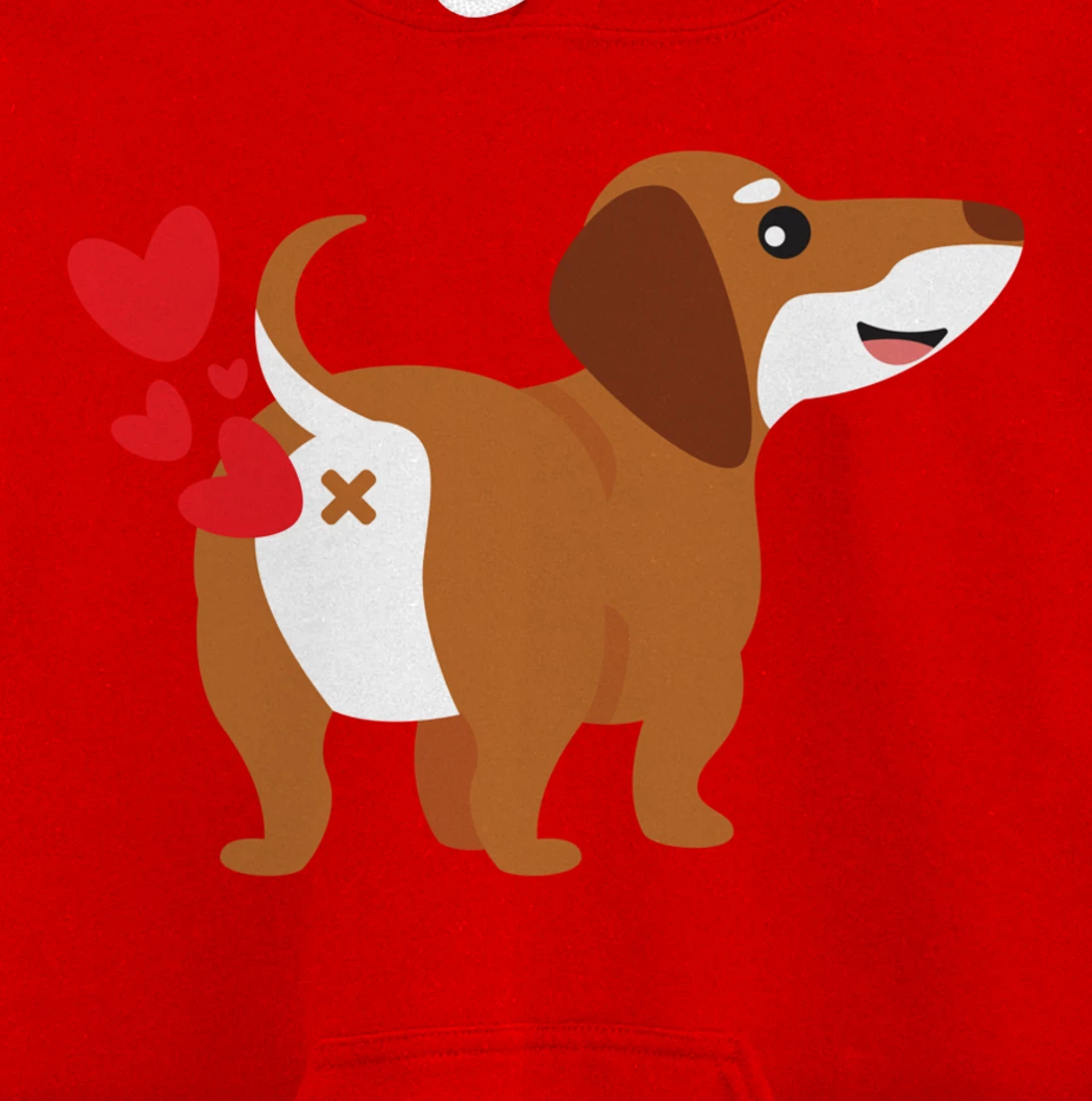 Dachshund Hearts Funny Cute Valentines Day Gift Pullover Hoodie