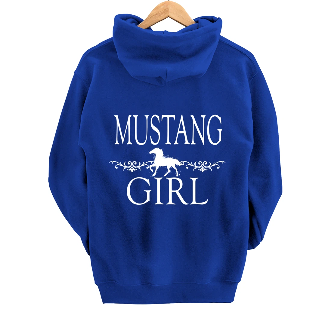 Mustang Girl Horse Pullover Hoodie