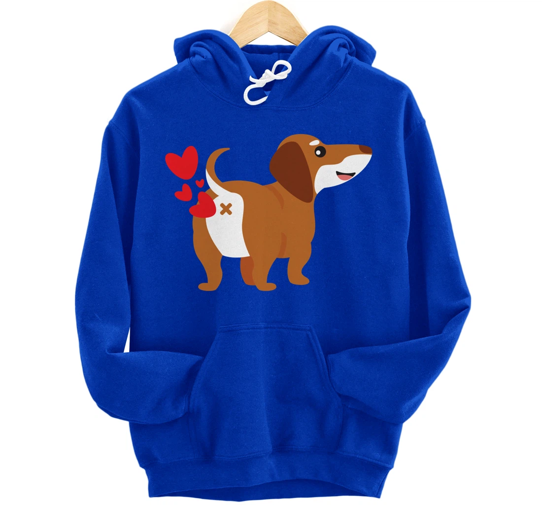 Dachshund Hearts Funny Cute Valentines Day Gift Pullover Hoodie
