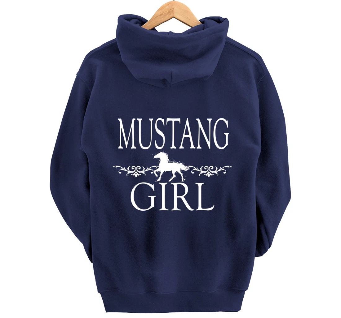 Mustang Girl Horse Pullover Hoodie