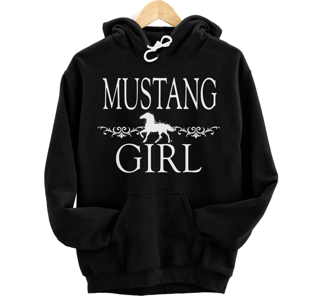 Mustang Girl Horse Pullover Hoodie
