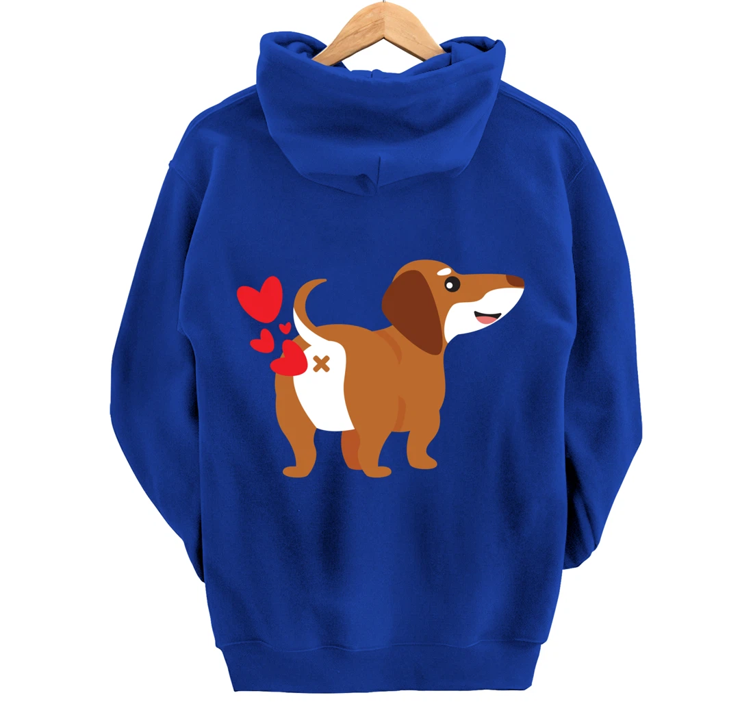 Dachshund Hearts Funny Cute Valentines Day Gift Pullover Hoodie