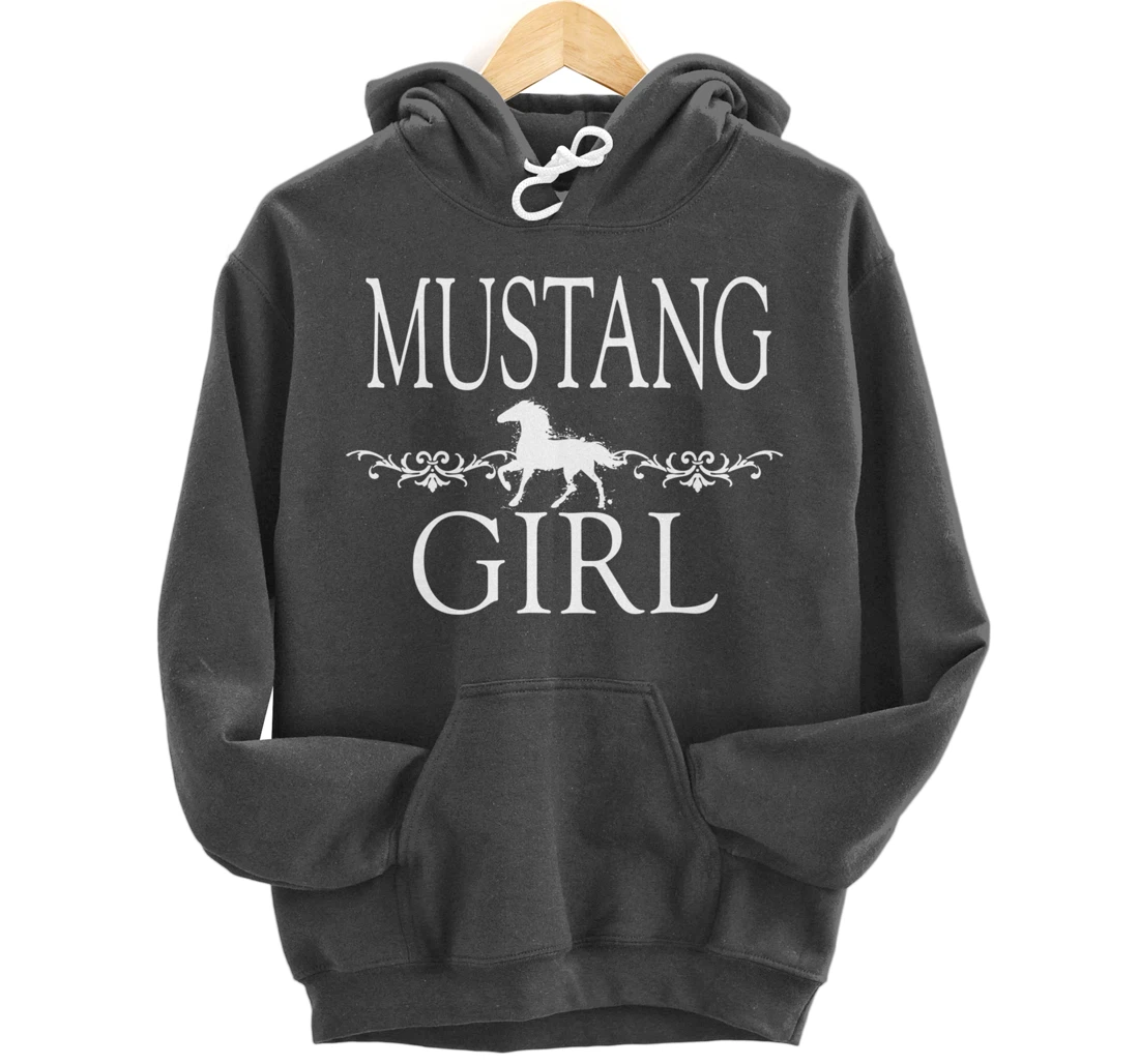 Mustang Girl Horse Pullover Hoodie