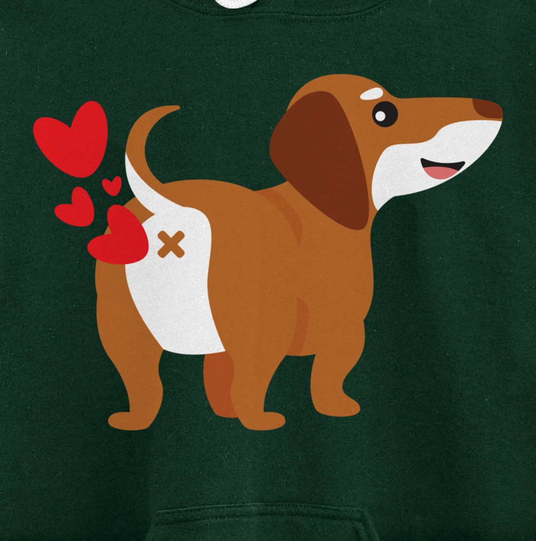 Dachshund Hearts Funny Cute Valentines Day Gift Pullover Hoodie