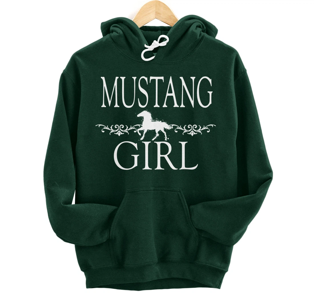 Mustang Girl Horse Pullover Hoodie