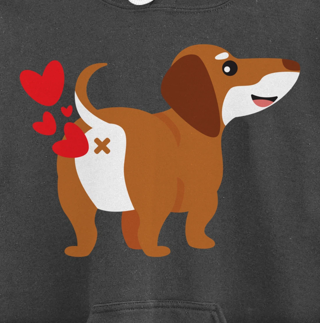 Dachshund Hearts Funny Cute Valentines Day Gift Pullover Hoodie