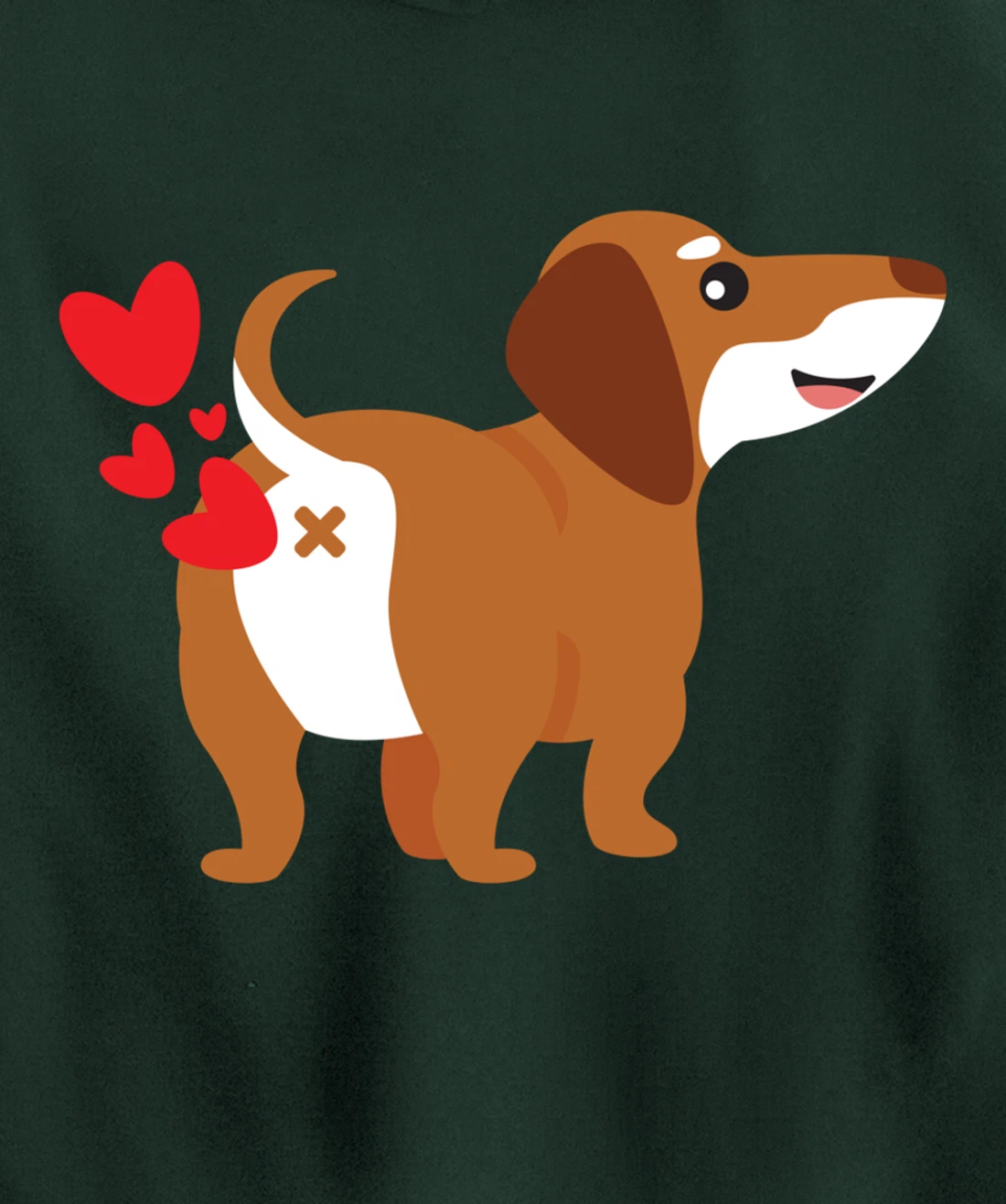 Dachshund Hearts Funny Cute Valentines Day Gift Pullover Hoodie