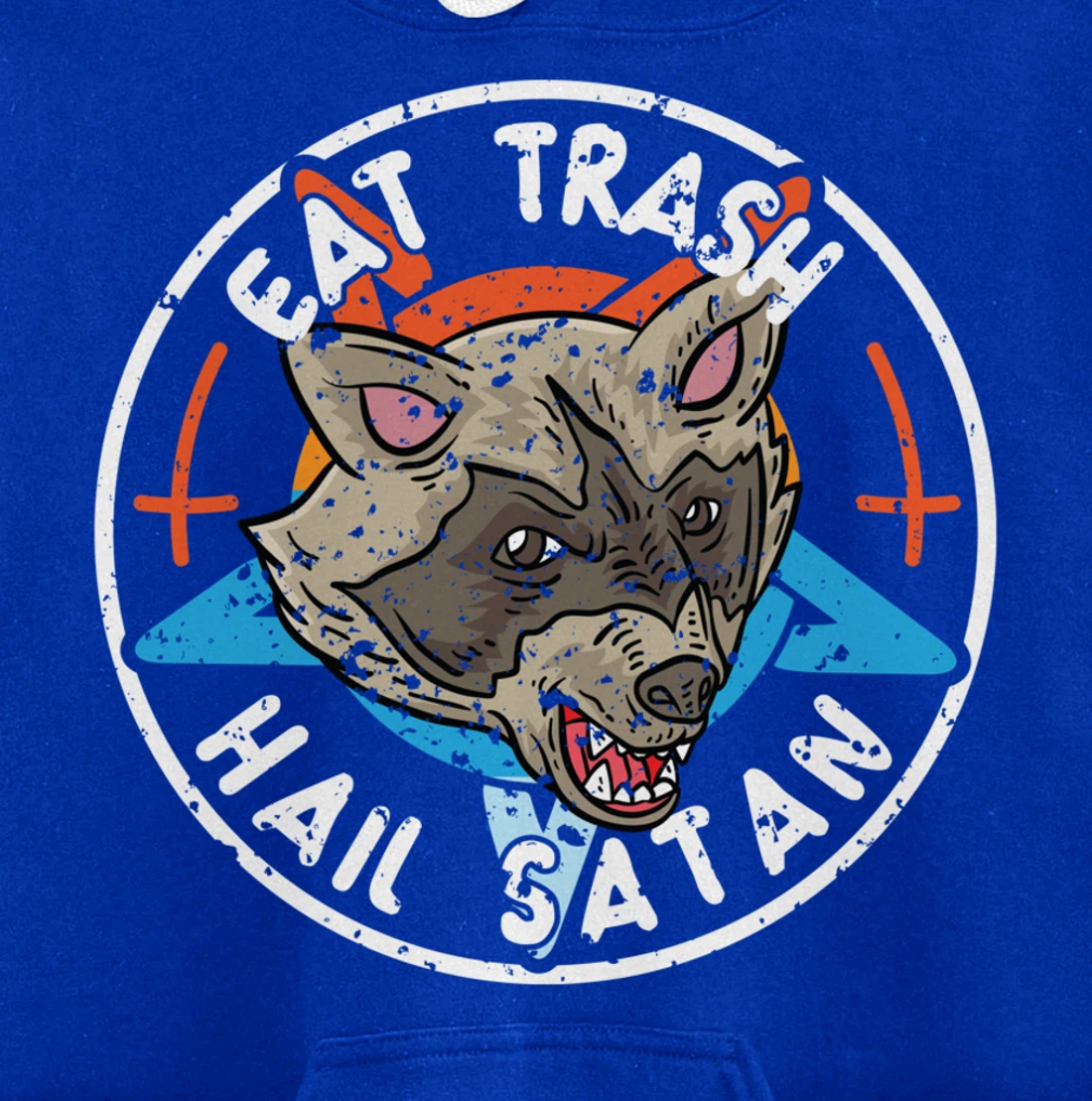 Eat Trash Hail Satan Raccoon Pentagram Satanic Garbage Gang Pullover Hoodie